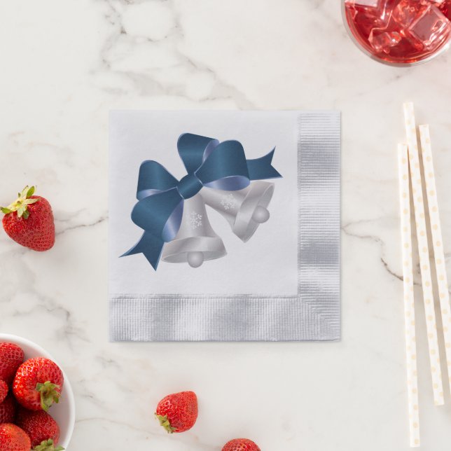 Urlaubspapier Napkins-Silver Bells Serviette (Beispiel)