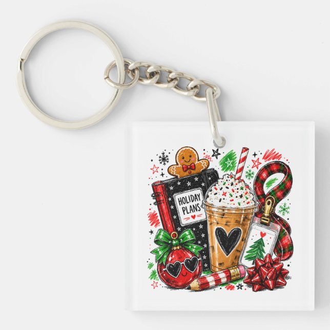 Urlaubspläne & Kaffee Schlüsselanhänger (Vorderseite)