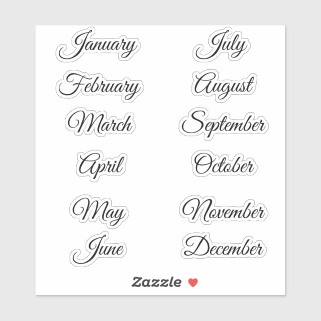 Urlaubsplaner scrapbooking Monate Aufkleber (Blatt)