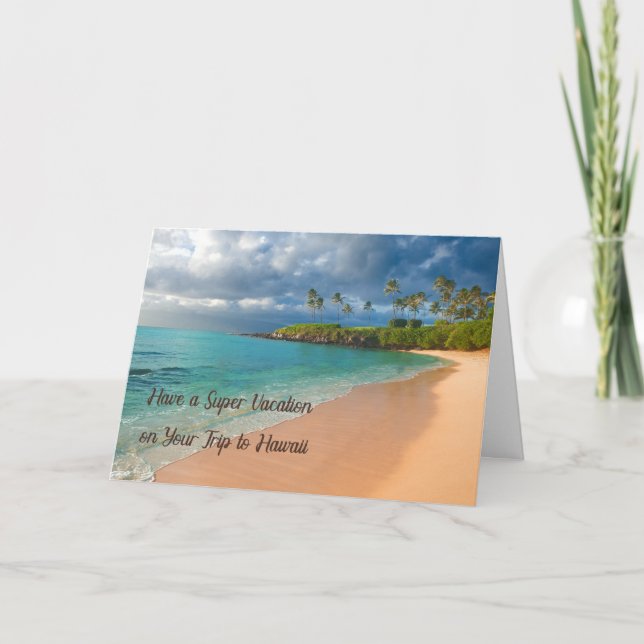 Urlaubsreise nach Hawaii mit Landschaftlicher Beac Karte (Vorderseite)