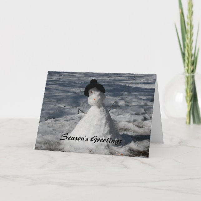 Urlaubsschneemann Feiertagskarte (Vorderseite)