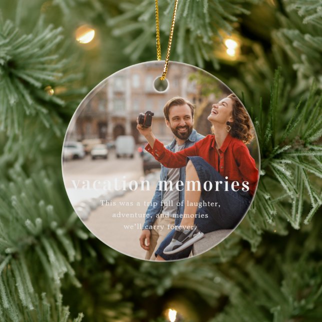 Urlaubsspeicher | Sentimental Foto Keepake Keramik Ornament (Baum)
