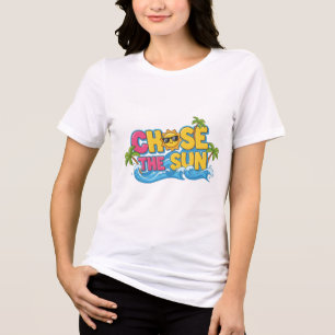 Urlaubsstimmung Sonne jagen Cartoon Frauen T-Shirt Tri-Blend Shirt