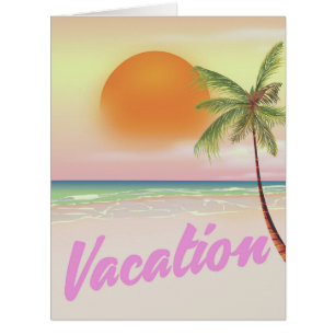 Urlaubsstrandposter im Vintage-Stil der 1980er Jah