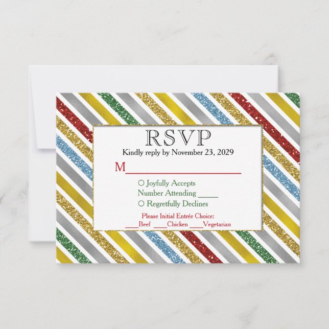 Urlaubstafeln UAWG Wedding Response Meal Choice RSVP Karte (Vorderseite)