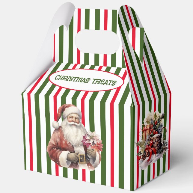 Urlaubstriche und Weihnachtsmann Geschenkschachtel (Vorderseite)
