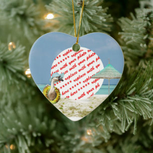 Urlaubszeit Gans Strand Szene Foto Rahmen Keramikornament