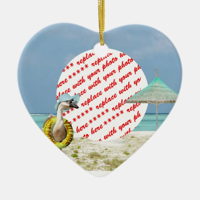 Urlaubszeit Gänsestrand Foto Rahmen Keramikornament (Vorne)