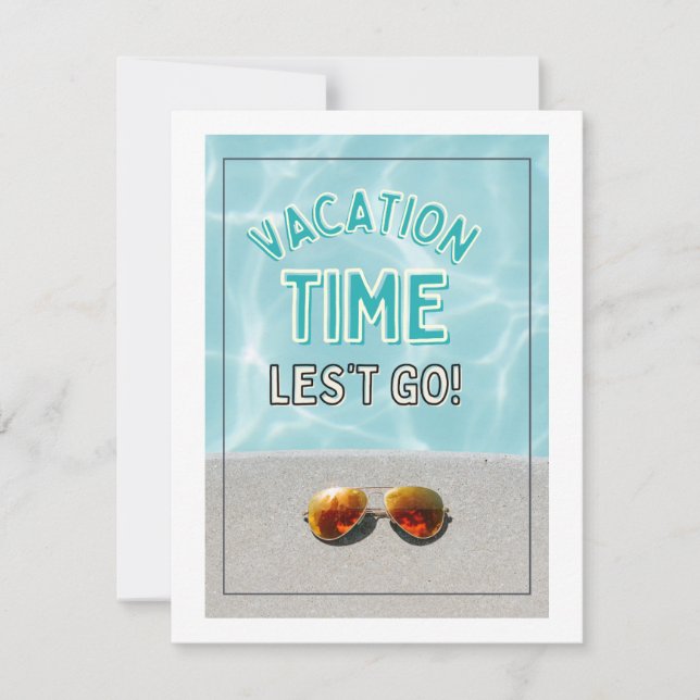 Urlaubszeit, lass uns gehen feiertagskarte (Vorderseite)