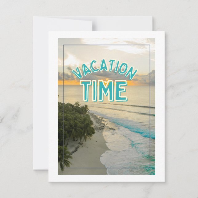 Urlaubszeit, lass uns gehen feiertagskarte (Vorderseite)