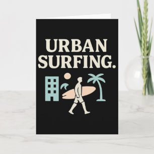 Urn Surfen Retro Block Kunst Streetwear Grafik Des Karte