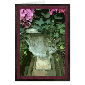 Urne avec des hortensias, carte, 5" x7", vide