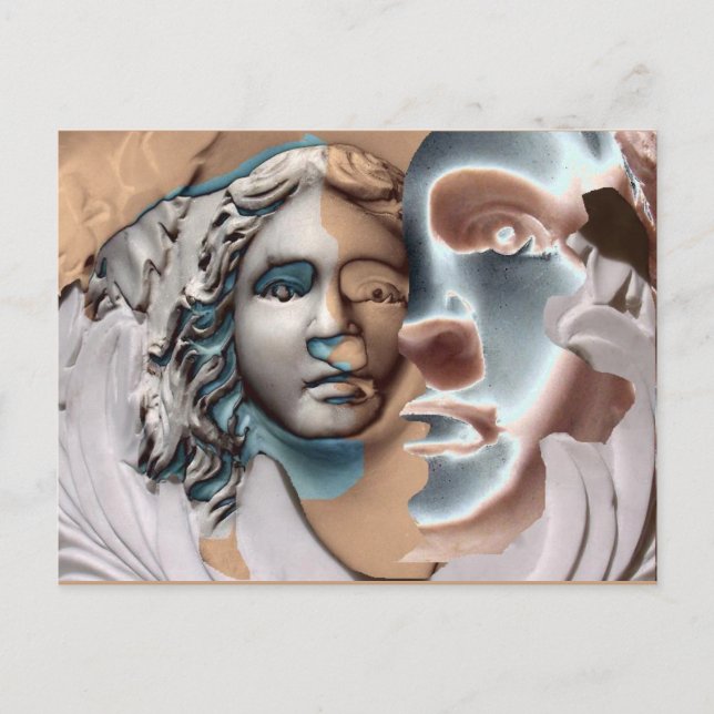 Urne Face Copper Blue Computer Art Postkarte (Vorderseite)