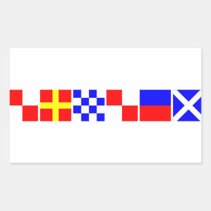 URNU East Midlands Maritime Signalflags Rechteckiger Aufkleber