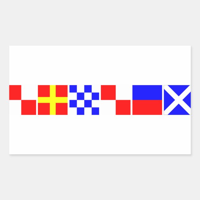 URNU East Midlands Maritime Signalflags Rechteckiger Aufkleber (Vorderseite)