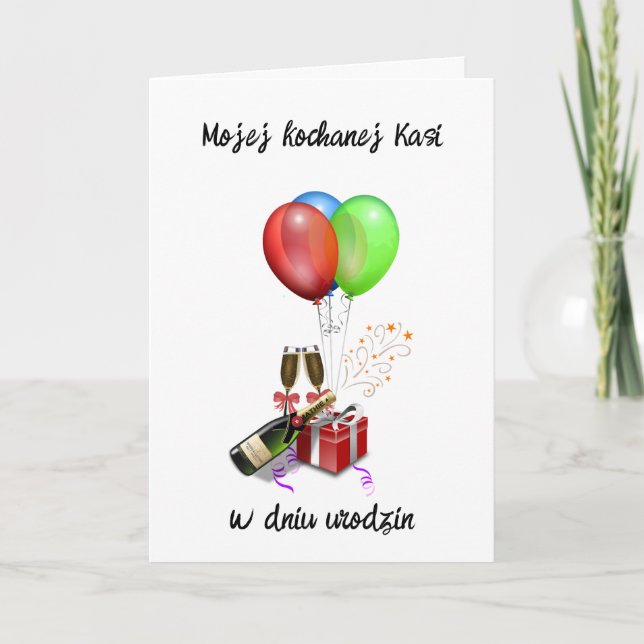 Urodziny - Carte d'anniversaire polonaise personna (Devant)