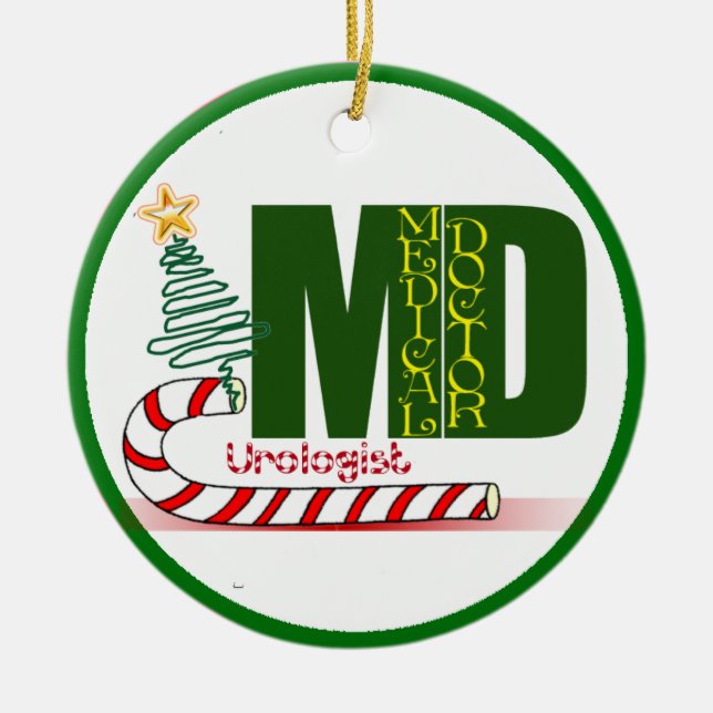 Urologe FROHE WEIHNACHT-DOKTOR PHYSICIAN Keramik Ornament (Vorne)