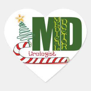 Urologe MERRY CHRISTMAS ARZT PHYSICIAN Herz-Aufkleber