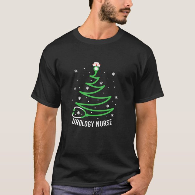 Urologie Nurse Weihnachtsbaum Stethoscope Xmas Uro T-Shirt (Vorderseite)