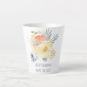 Uroma du bist der beste Pfirsichblumenstrauß Milchtasse