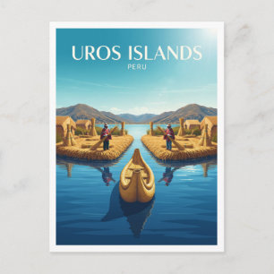 Uros Schwimmende Inseln, Titicacasee Puno Peru Postkarte