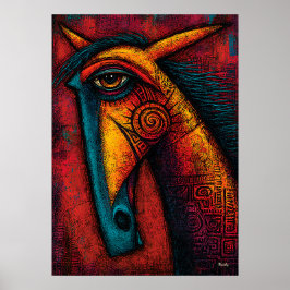 Urpferdgeist – Expressionistische abstrakte Wand  Poster