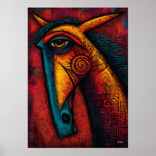 Urpferdgeist – Expressionistische abstrakte Wand  Poster