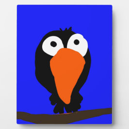 urraco drawing black bird fotoplatte