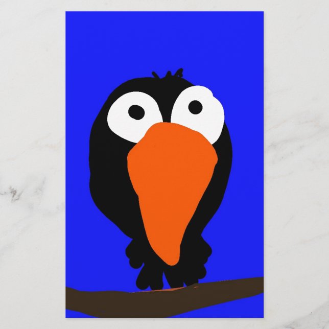 Urraco zeichnend schwarzer Vogel Briefpapier (Vorderseite)