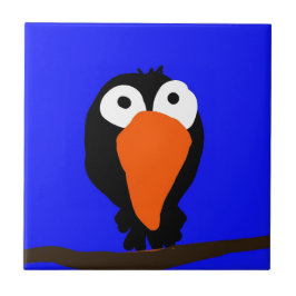 Urraco zeichnend schwarzer Vogel Fliese