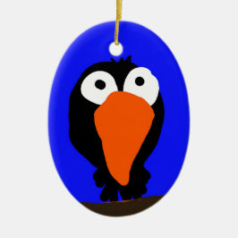 Urraco zeichnend schwarzer Vogel Keramik Ornament