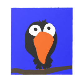 Urraco zeichnend schwarzer Vogel Notizblock
