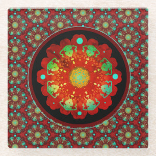 Urrhythmen Mandala Muster Glasuntersetzer