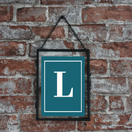 Urschrift |Aquamarine Monogramm Moderne Stilelemen Poster