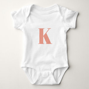 Urschrift   Monogram Modern Stylish Peach Baby Strampler
