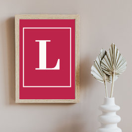 Urschrift |Rosa Monogramm Moderne Stilelemente Poster