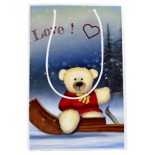 Urson auf einem Schneeling Mittlere Geschenktüte