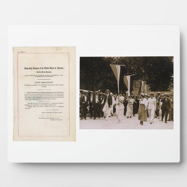 URSPRUNG 19. Änderung der US-Verfassung Fotoplatte (Vorderseite)
