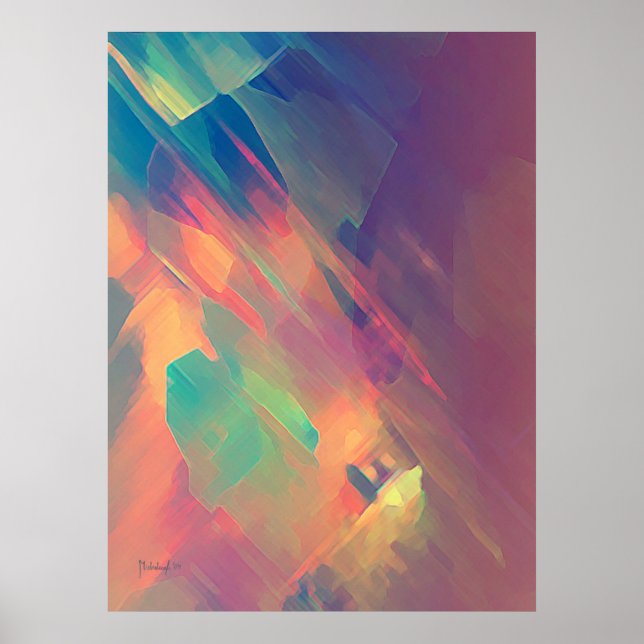 Ursprung des Denkens - abstrakter Maldruck Poster (Vorne)