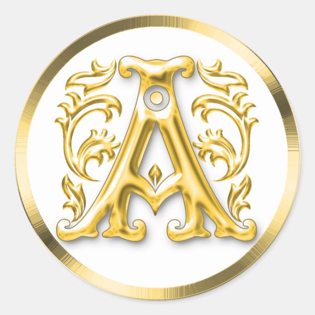 Ursprünglich ein Rundaufkleber in Gold Runder Aufkleber (Vorderseite)