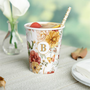 Ursprünglich, Peonies Dutch Floral Art Paper Cups Pappbecher