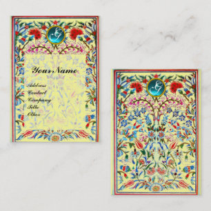 URSPRÜNGLICHE BLUME DAMASK MONOGRAM VISITENKARTE