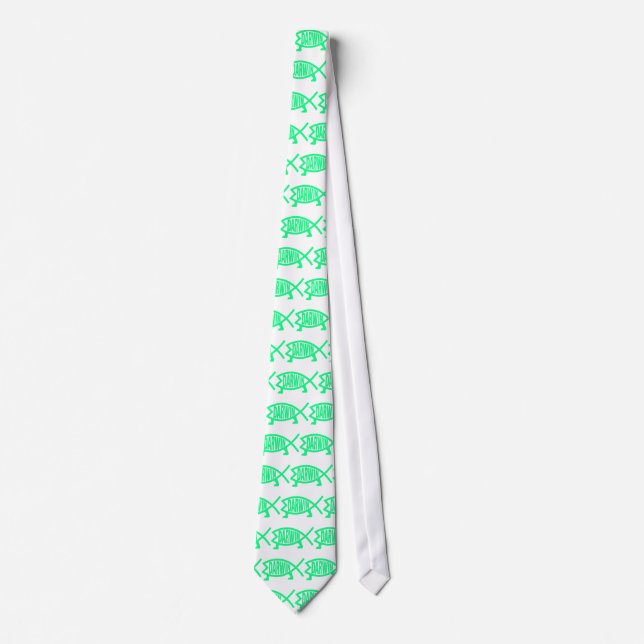 Ursprüngliche Darwin-Fische (Seafoam) Krawatte (Vorderseite)
