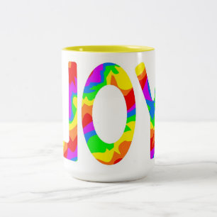 Ursprüngliche Digital-Kunst-Zauber FREUDE auf Zweifarbige Tasse