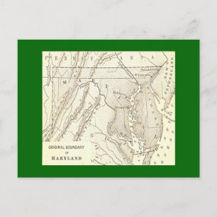 Ursprüngliche Grenzen der Maryland-Postkarte Postkarte