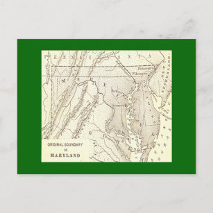 Ursprüngliche Grenzen von Maryland Postcard Postkarte