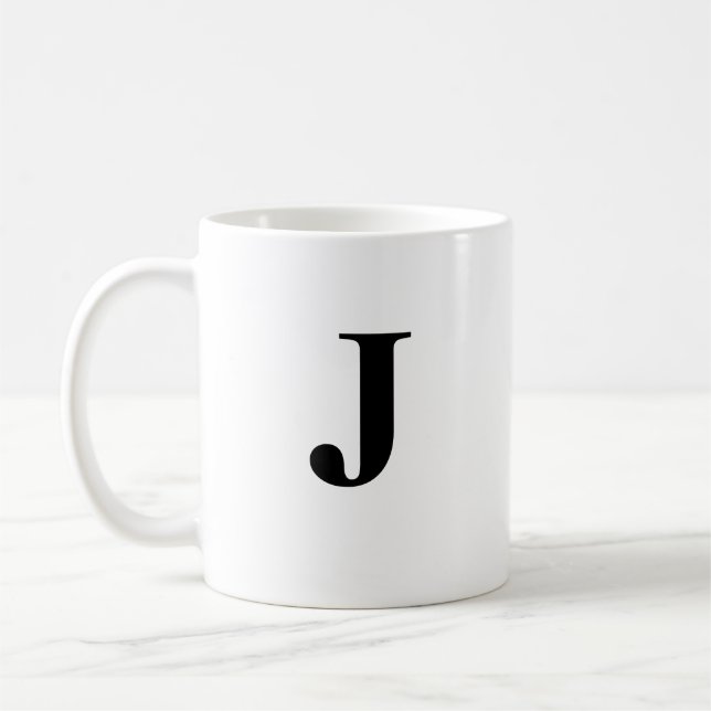 Ursprüngliche J & Personalisiert Name Coffee Tasse (Links)