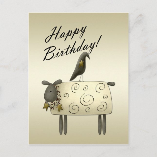 Ursprüngliche Kreditkarte (Crow and Sheep) Postkarte (Vorderseite)