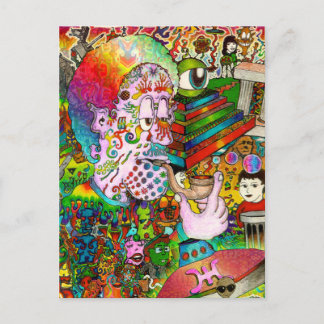 Ursprüngliche Kunst "des Fall-Denkenden Unfalles" Postkarte