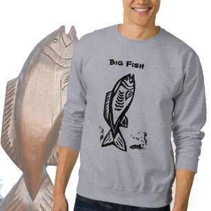 Ursprüngliche Kunst für Big Bass Fish Sweatshirt